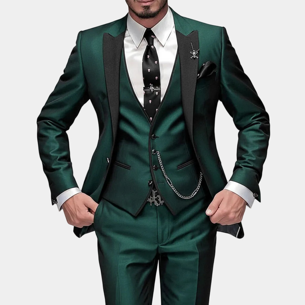 Completo Uomo Tre Pezzi Giacca Blazer Gilet Pantaloni Set
