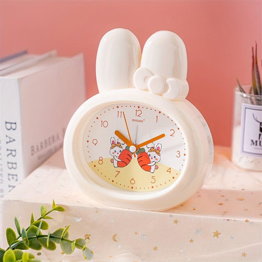 BunnyTime - Cute Cartoon Rabbit Alarm Clock with Night Light