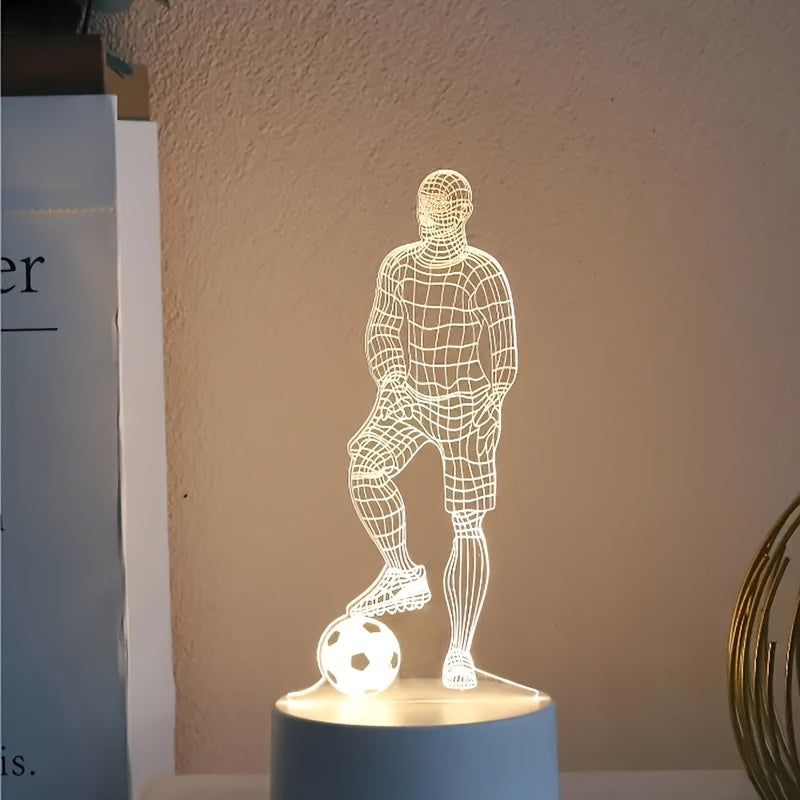 SportVisie - 3D LED Footballer Night Light, USB Powered