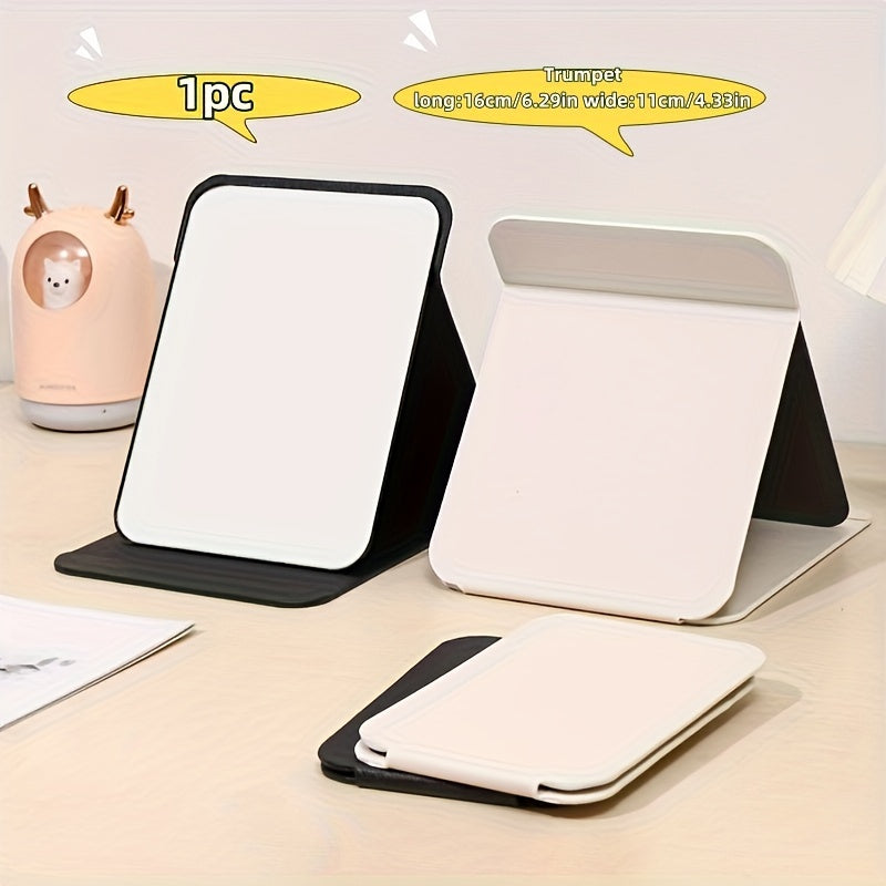 Espejo de Maquillaje Portátil Plegable – HD, Modelo de Mesa, Ideal para Mujeres y Niñas, Sin Batería