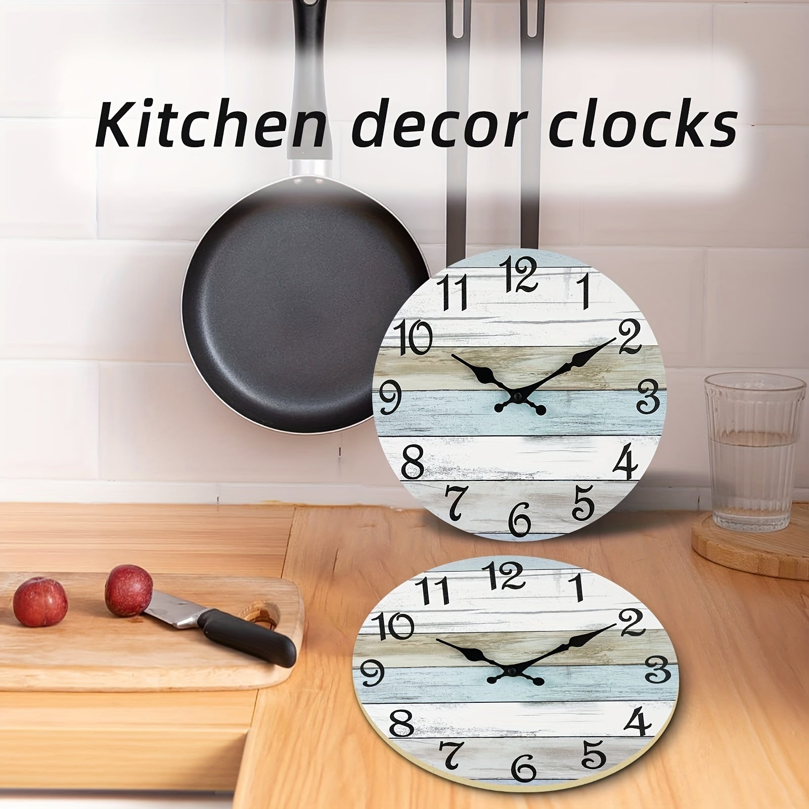 Nautical Wall Clock - Silent Round Clock, Blue Theme for Outdoor and Indoor Use