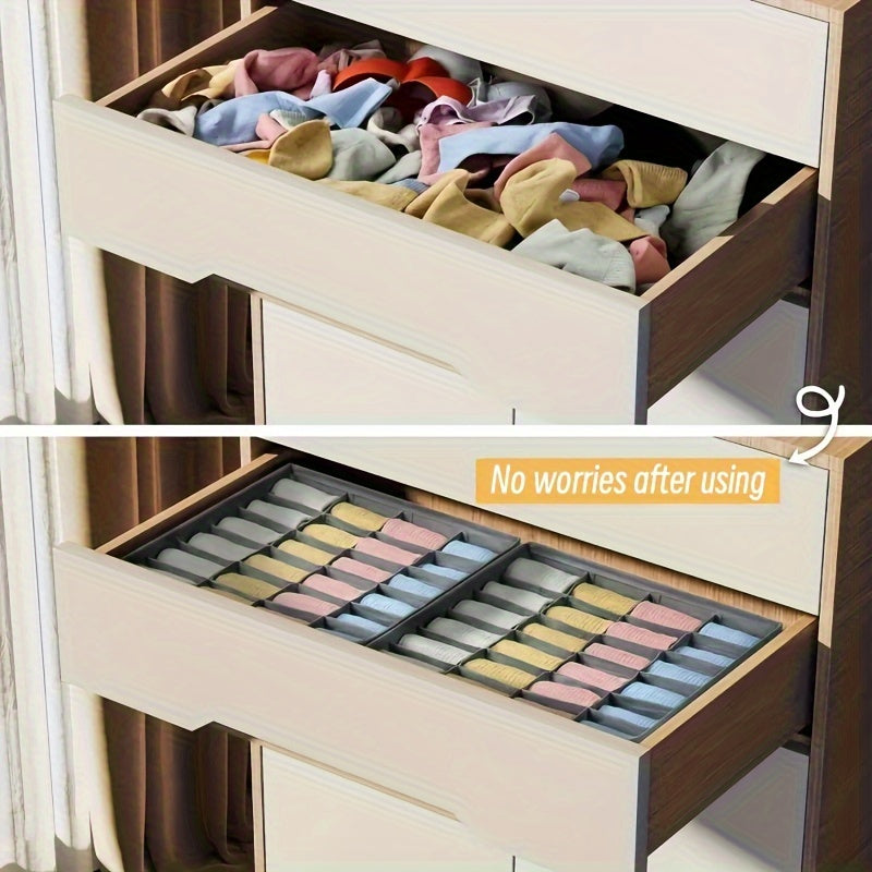 Set da 2 Organizer pieghevole per calze e biancheria intima con 24 scomparti