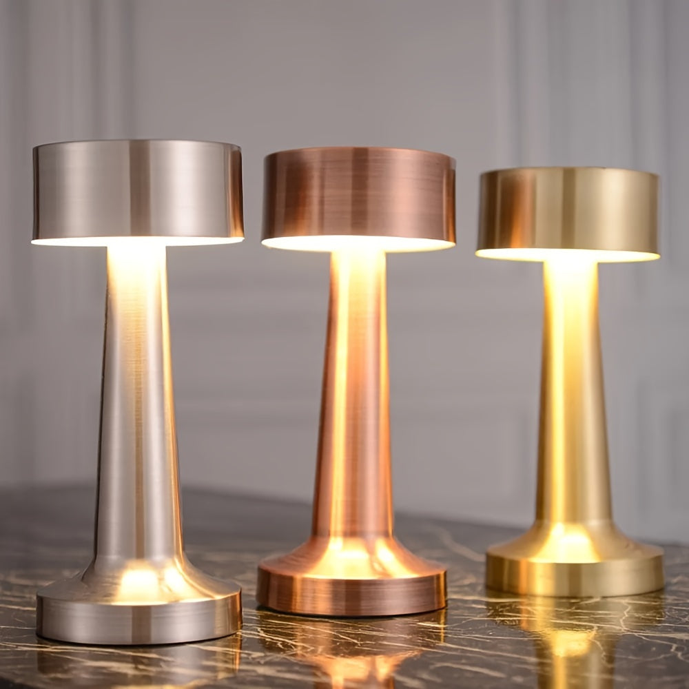 LuxeGlow - Lámpara de mesa inalámbrica de 3 colores con atenuación táctil