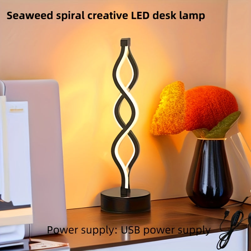 SeaWave - Unique Aluminum Desk Lamp with Dimmable LED Lighting