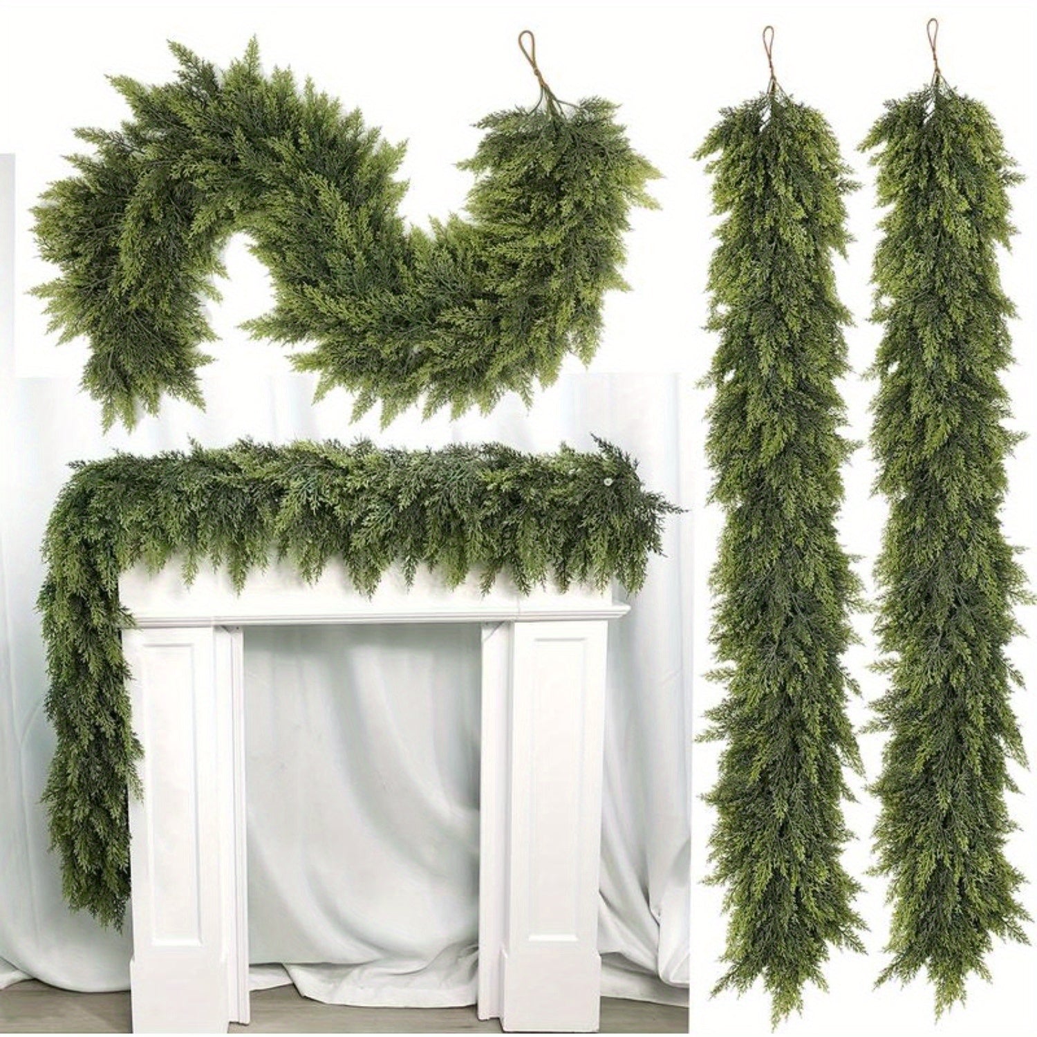 Christmas Garland Green Artificial Classic Unlit Holiday Decoration