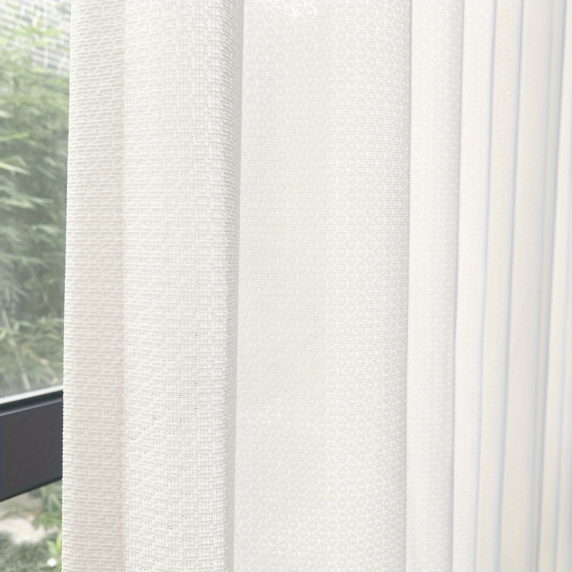 Contemporary Blackout Curtains - UV-resistant Knitted Curtains 2 Panels