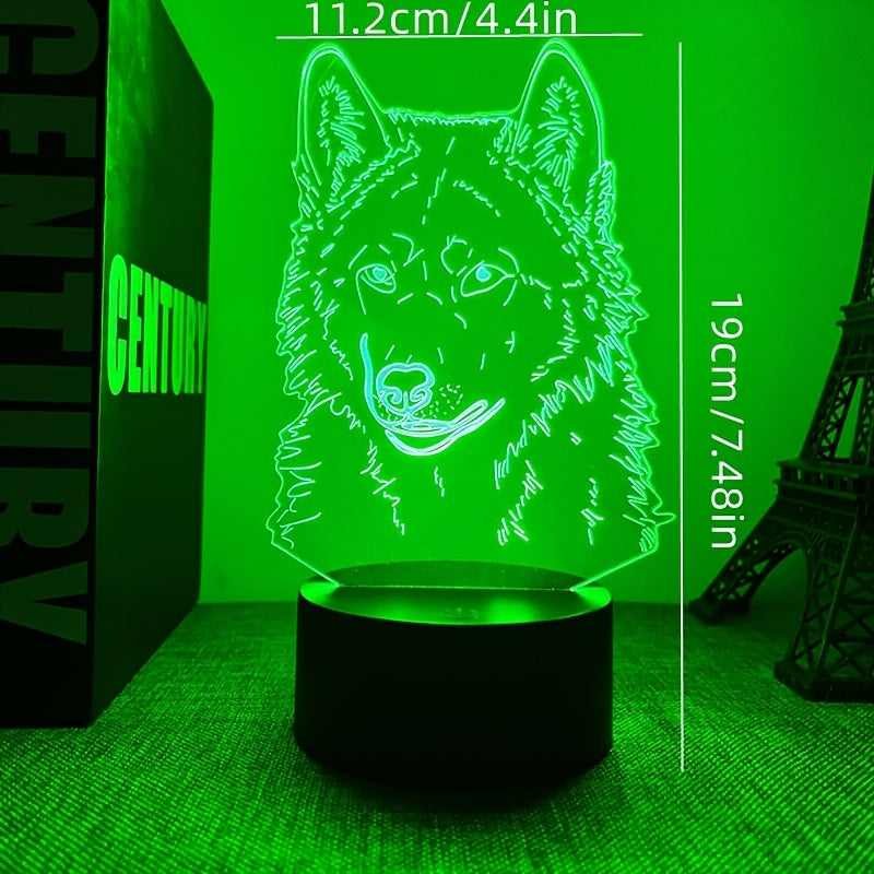 WolfLight - 3D Night Light with Touch Control and Black Base