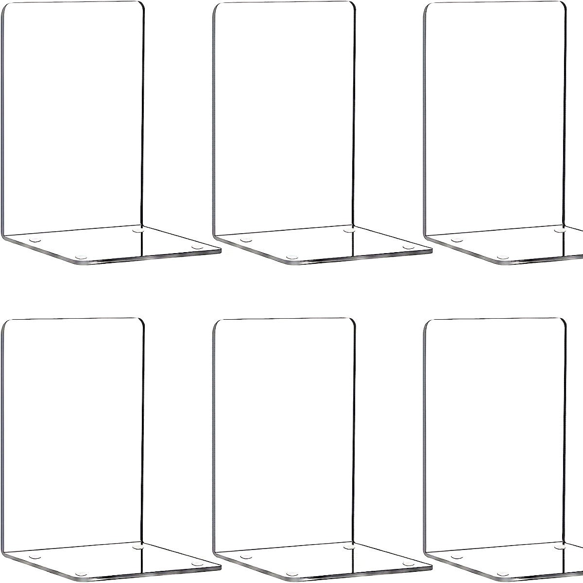 Apoios para Livros Acrílicos Transparentes - Apoios para Livros em Forma de L Modernos para Organização de Secretária