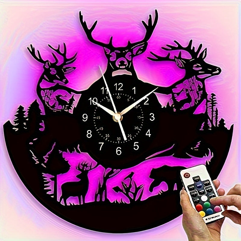 DeerGlow - Orologio da parete in vinile Stille Hert