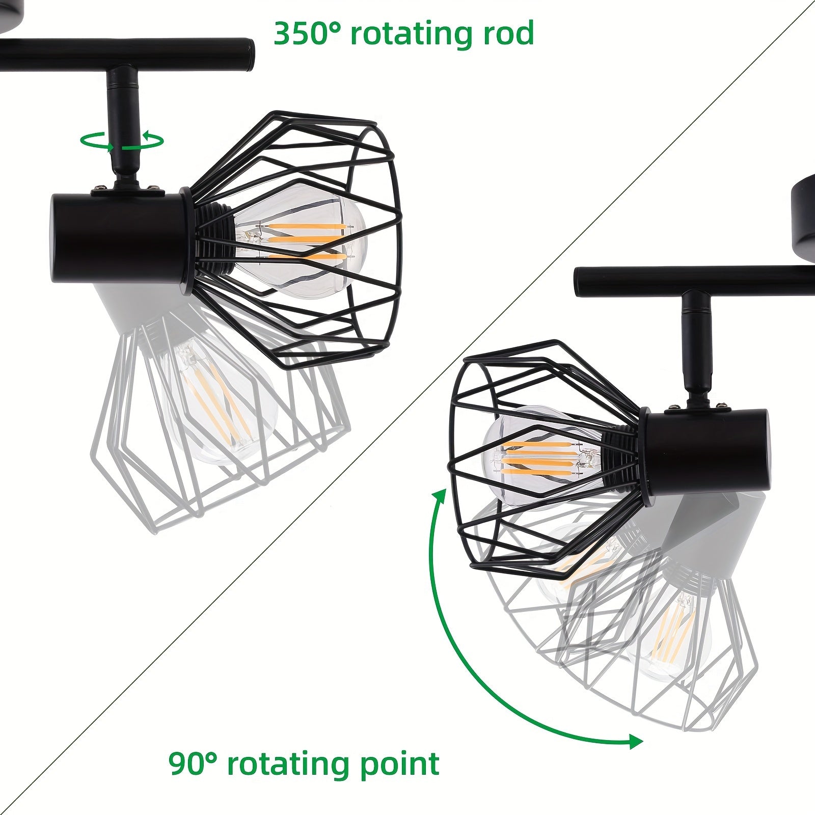 SpotFlex - Swiveling LED Ceiling Spot with 2 E14 Bulbs Black