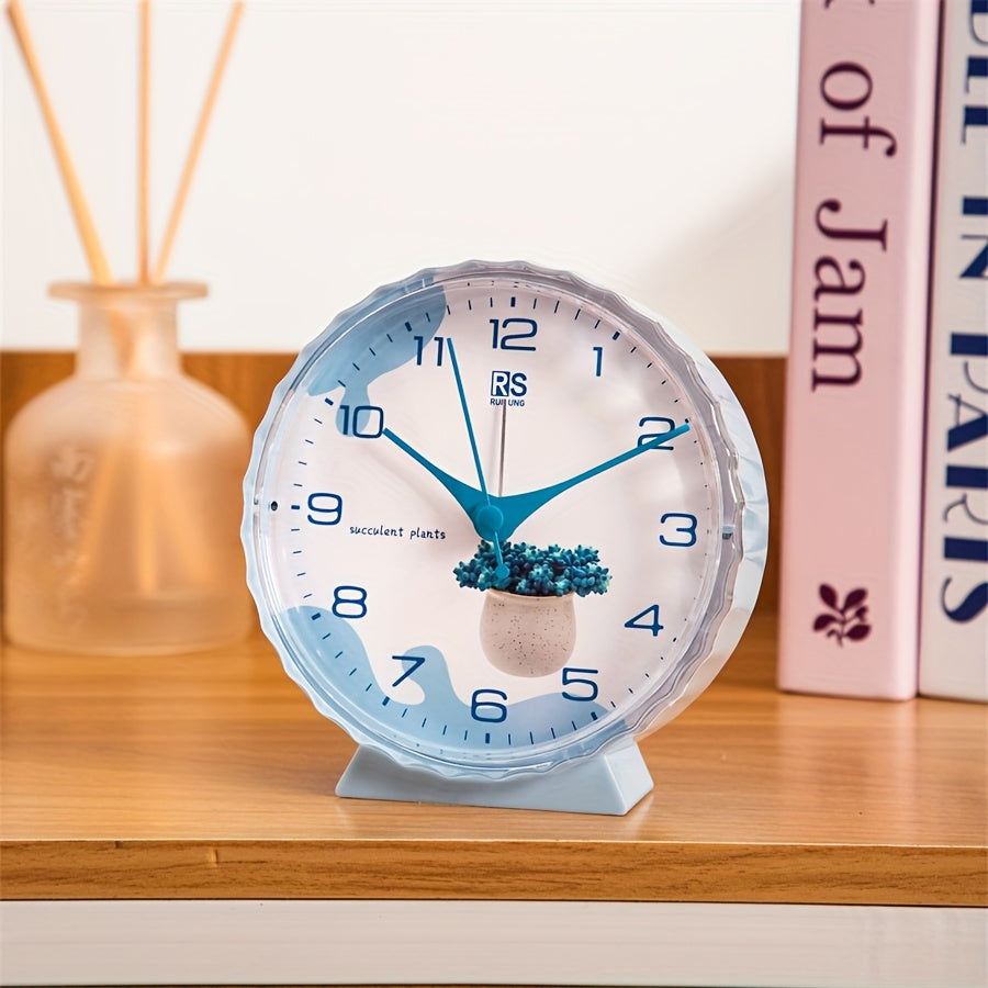 FloraTime - Charmante Bloemen Bureauklok met Alarm