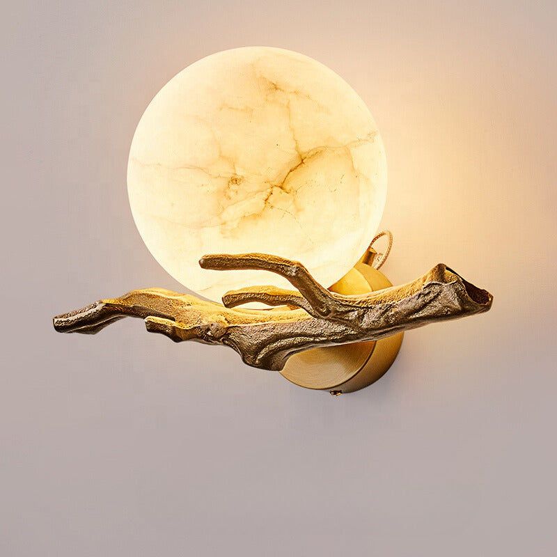 MarmerGlow - Wandlamp met Koperaccenten