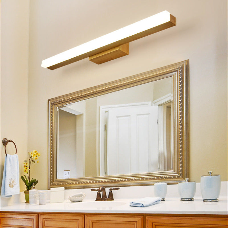 Lampada da parete LED lineare moderna Leigh - Bagno/Soggiorno - Legno