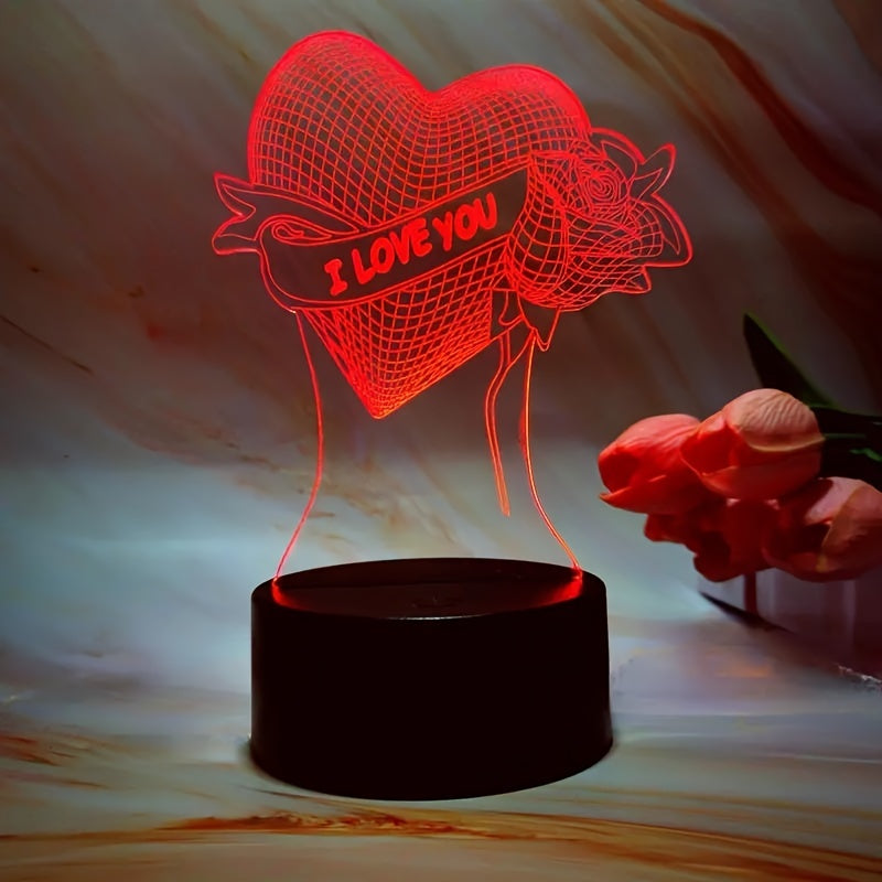HartLicht - Lampada Illusione 3D a LED con Controllo Touch, 7 Colori e Alimentazione USB/Batteria