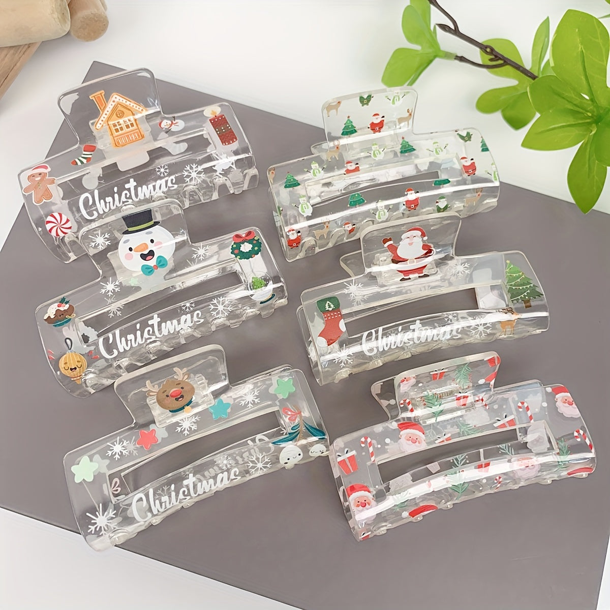 XmasClip - Cute Christmas Hair Clip in Acrylic