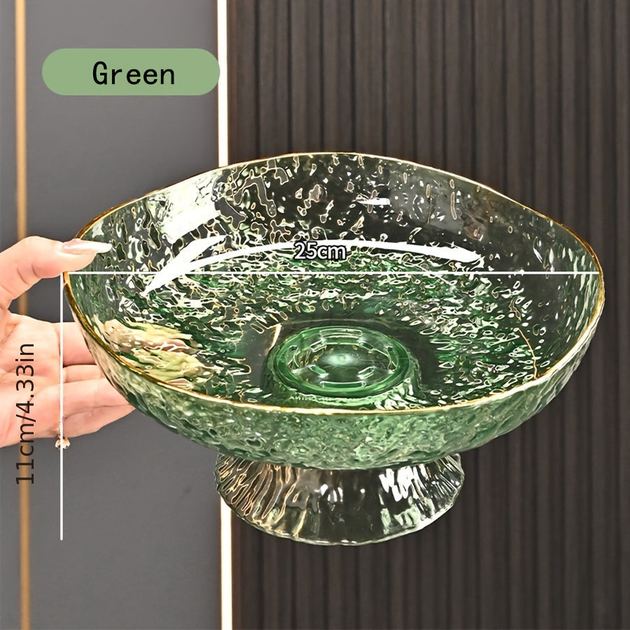 ClearServe Fruit Bowl - Transparent PET Bowl with Drain for Snacks