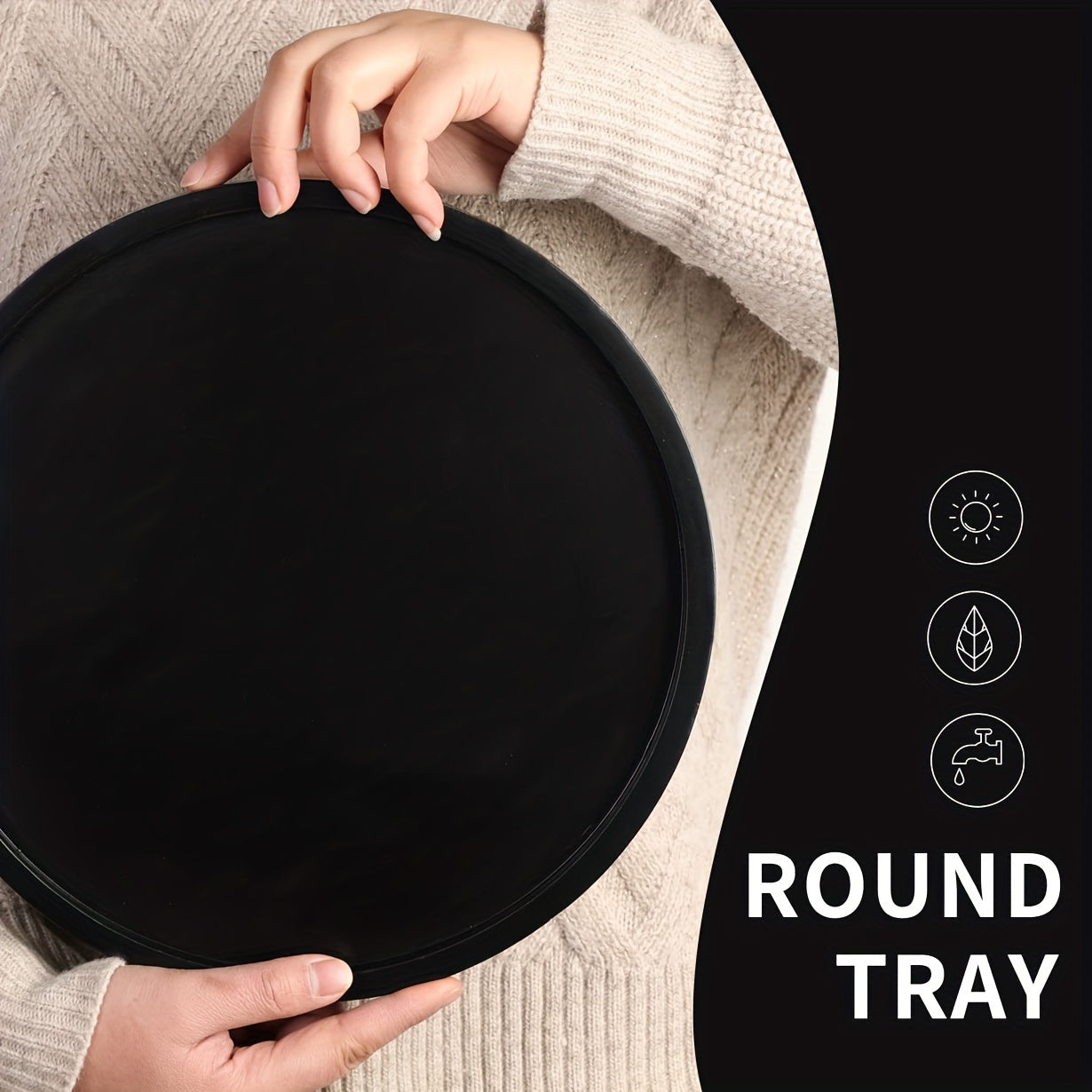 BohoTray - Prato Decorativo Redondo em Madeira | Para Velas, Perfume e Mesa de Café