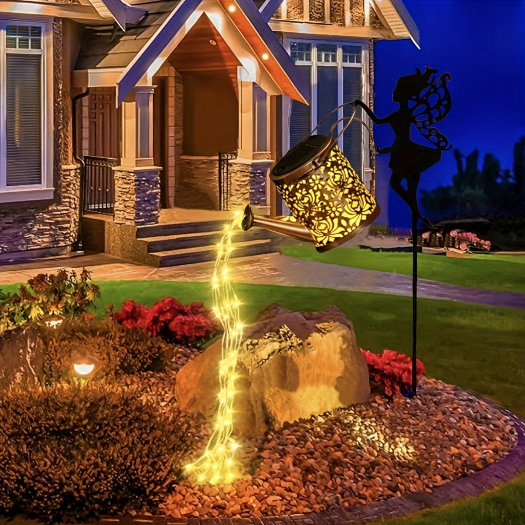 SolarSprinkle - Solar-Powered Watering Can Fairy Lights