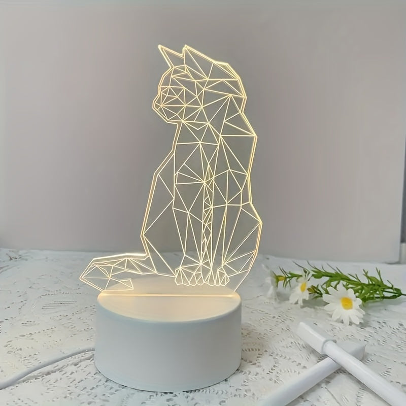 KatLicht - Geometric 3D Night Lamp USB Table Lamp