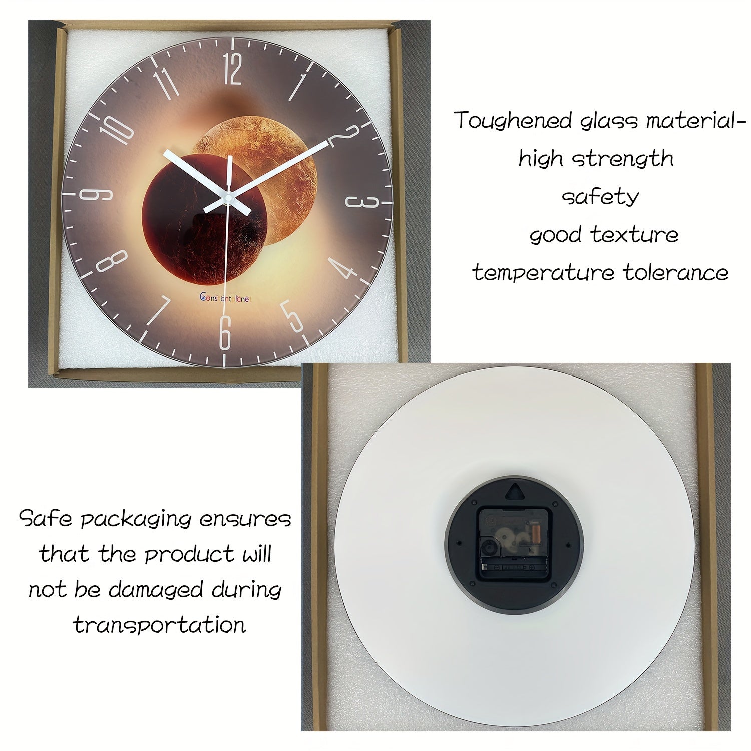 CosmicLight - Silent Round Wall Clock with Planet Design