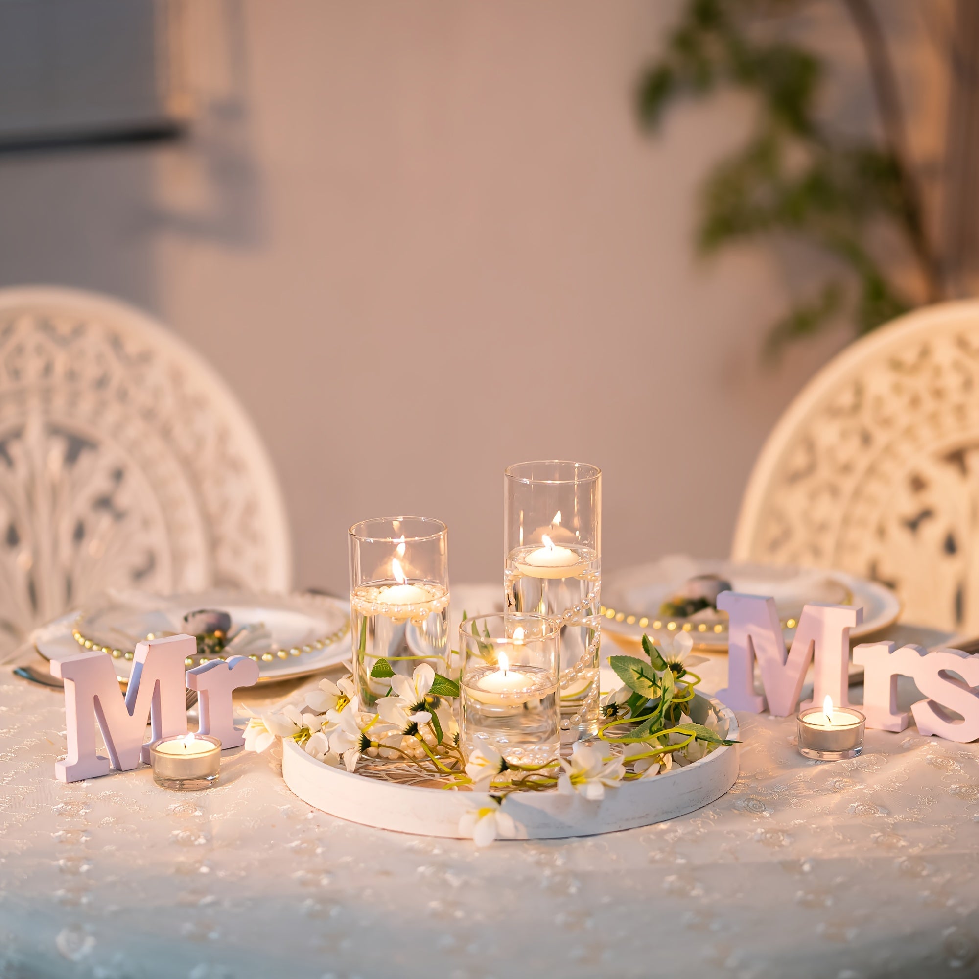 Conjunto de 6 castiçais de vidro - Suportes românticos para velas com acabamento lacado, perfeitos para o Natal, Halloween, Páscoa e mais