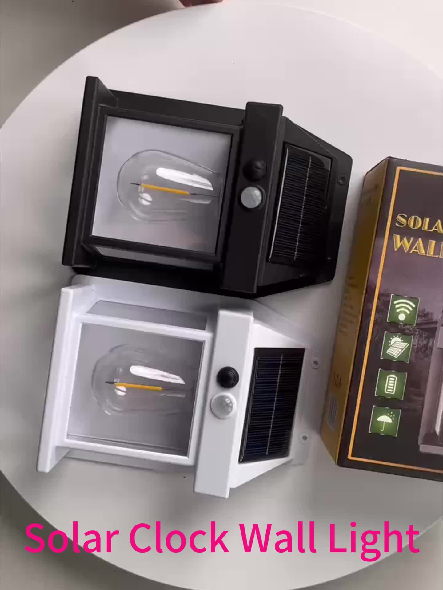 SolarGlow - Lâmpada de Parede de Tungsténio Solar com Sensor de Movimento e 3 Modos de Iluminação