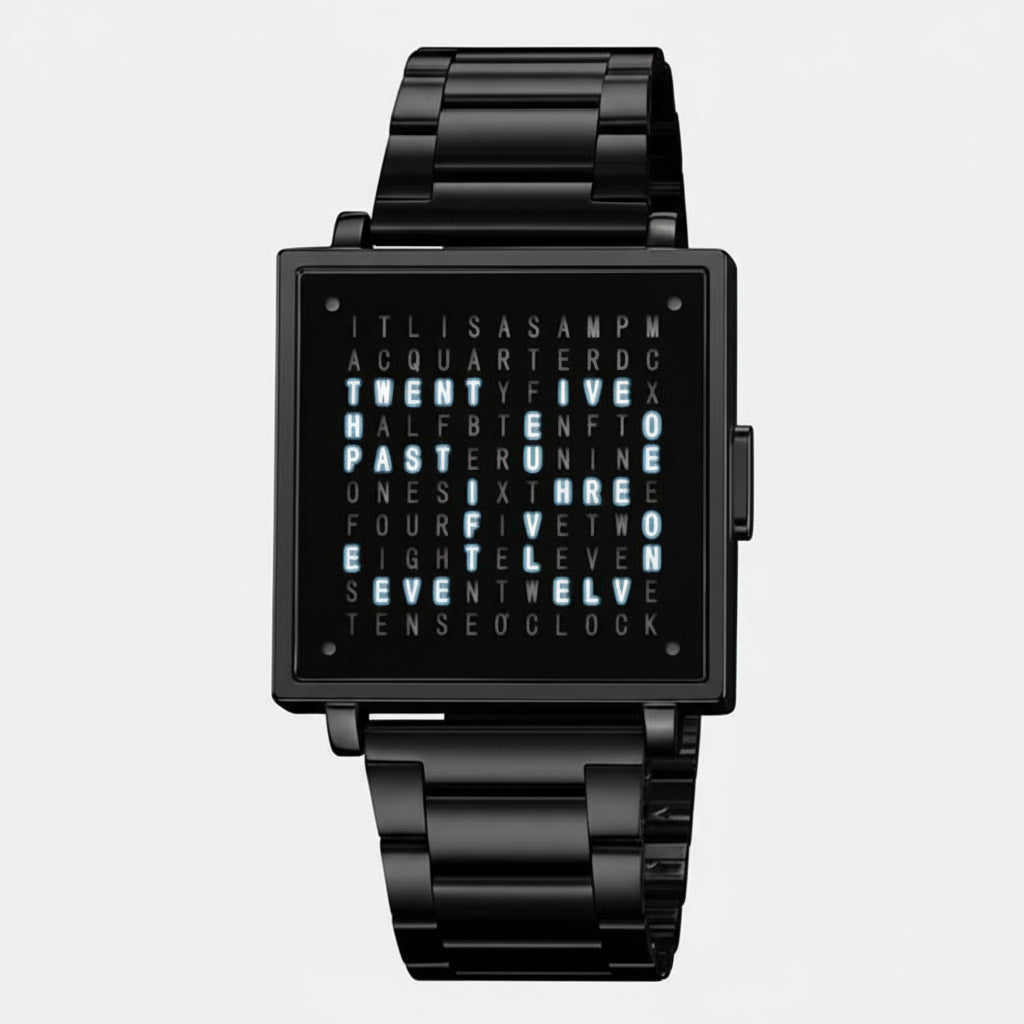 Unique Unisex Textual Watch LED Lighting Modern Design