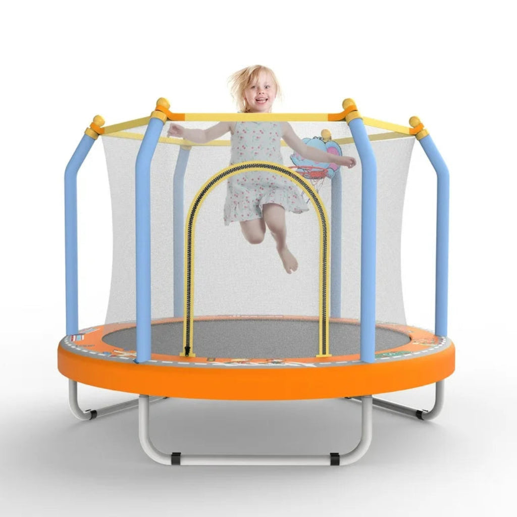 Parque de Diversões com Cama Elástica para Crianças Conjunto Multifuncional de Brincar ao Ar Livre com Cordas e Bolas