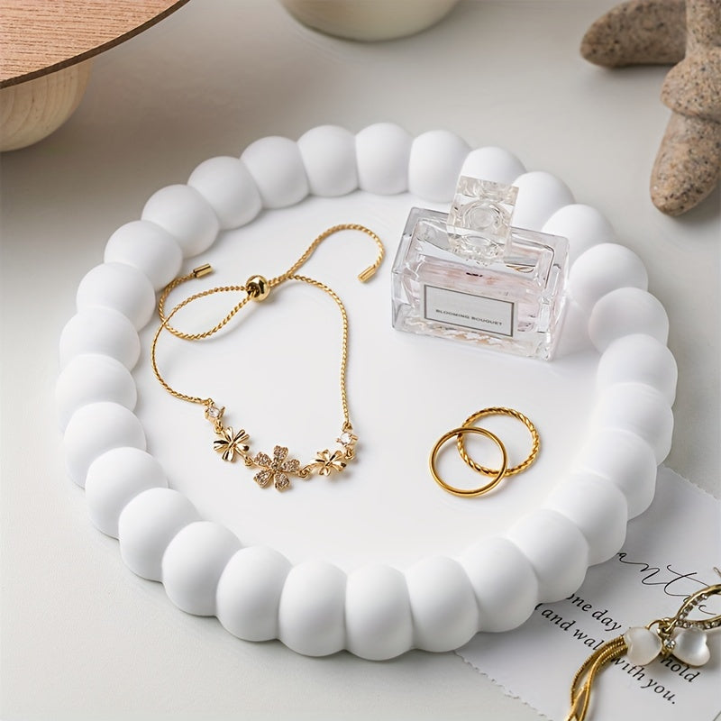 RingTray - Prato Redondo Branco para Joias | Para Anéis, Brincos e Chaves