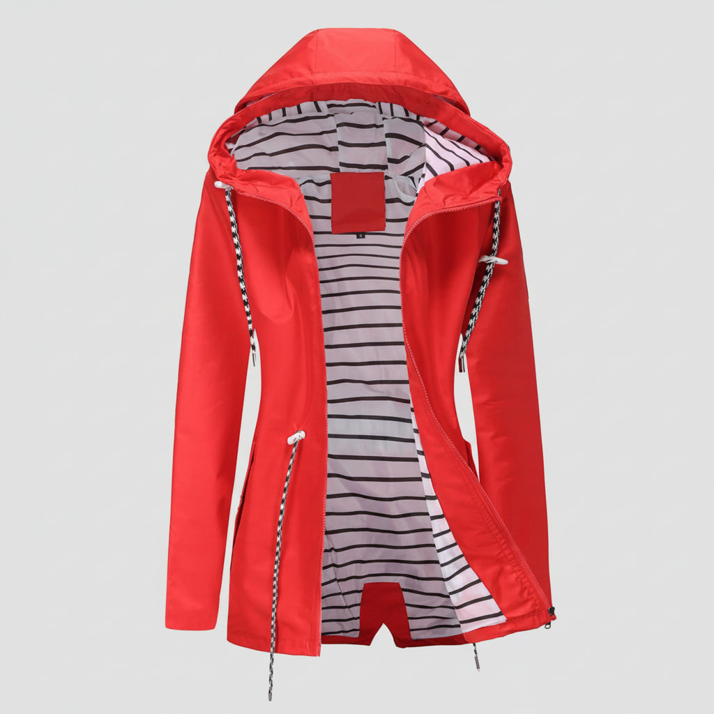 Womens Long Waterproof Raincoat All Seasons