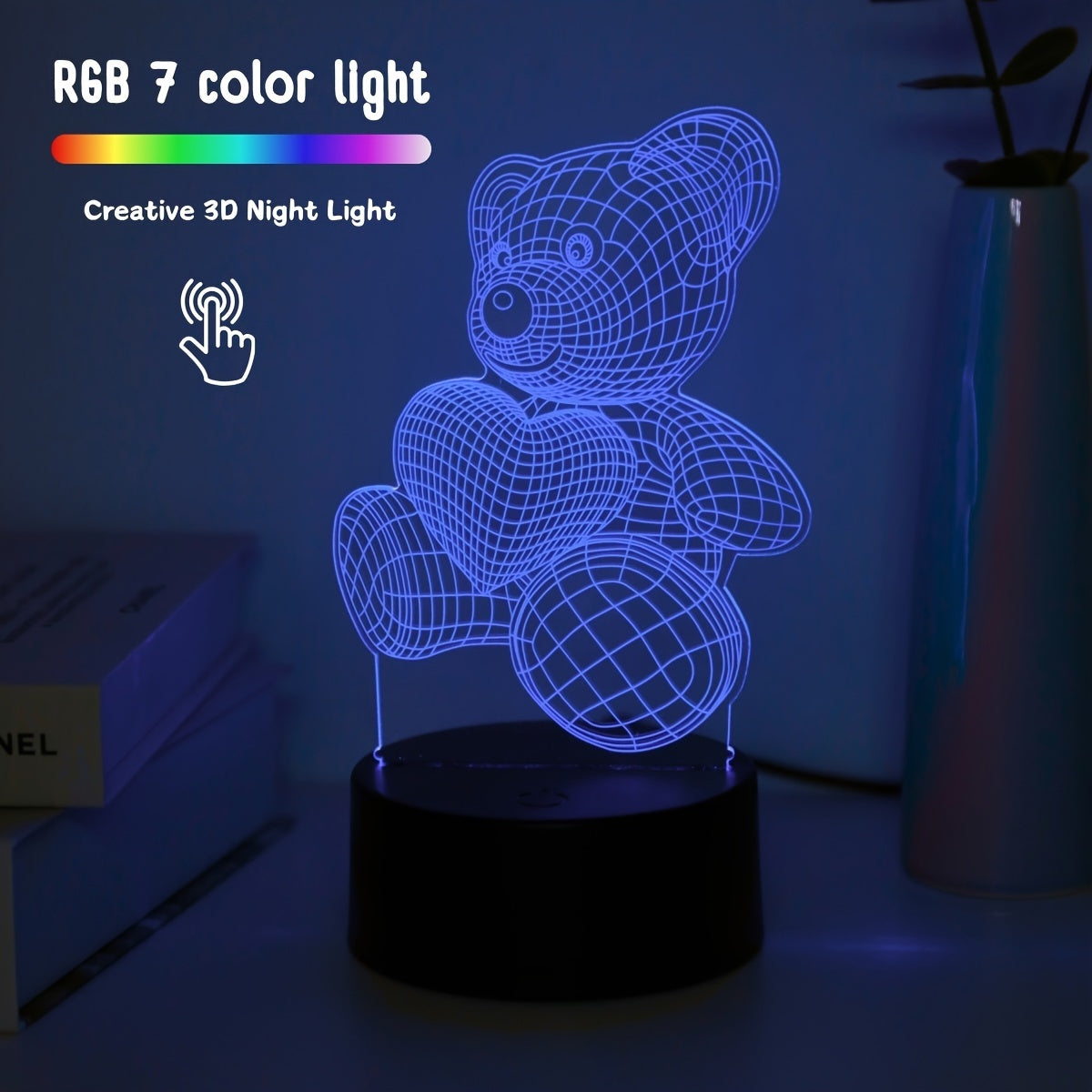 LumiBear - 3D Teddy Bear Illusion Night Light with Touch Control