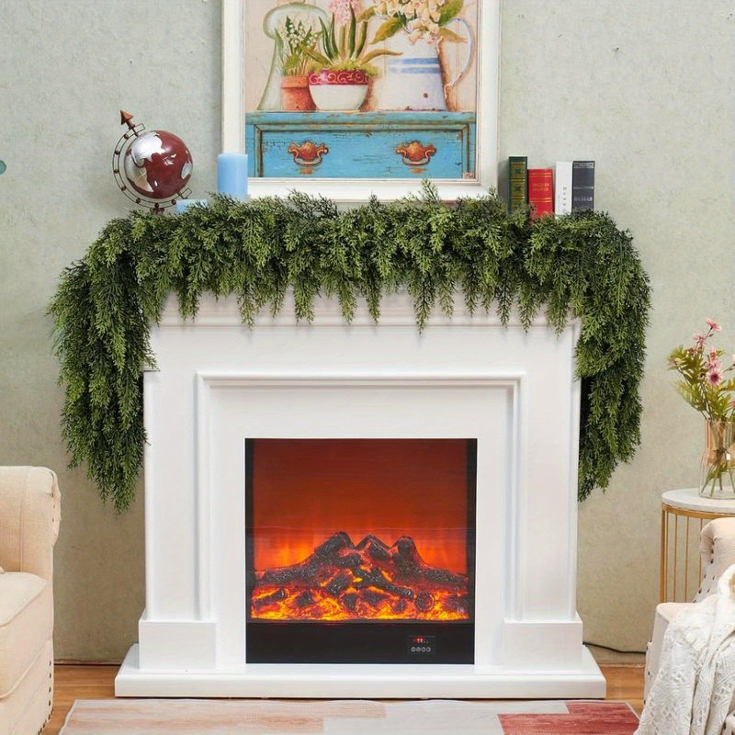 Christmas Garland Green Artificial Classic Unlit Holiday Decoration