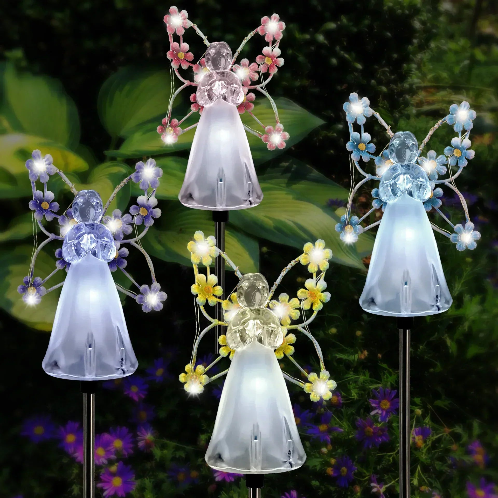 SolarAngel - Lâmpada de Jardim LED a Energia Solar com Desenho de Anjo – Iluminação Exterior Resistente ao Tempo