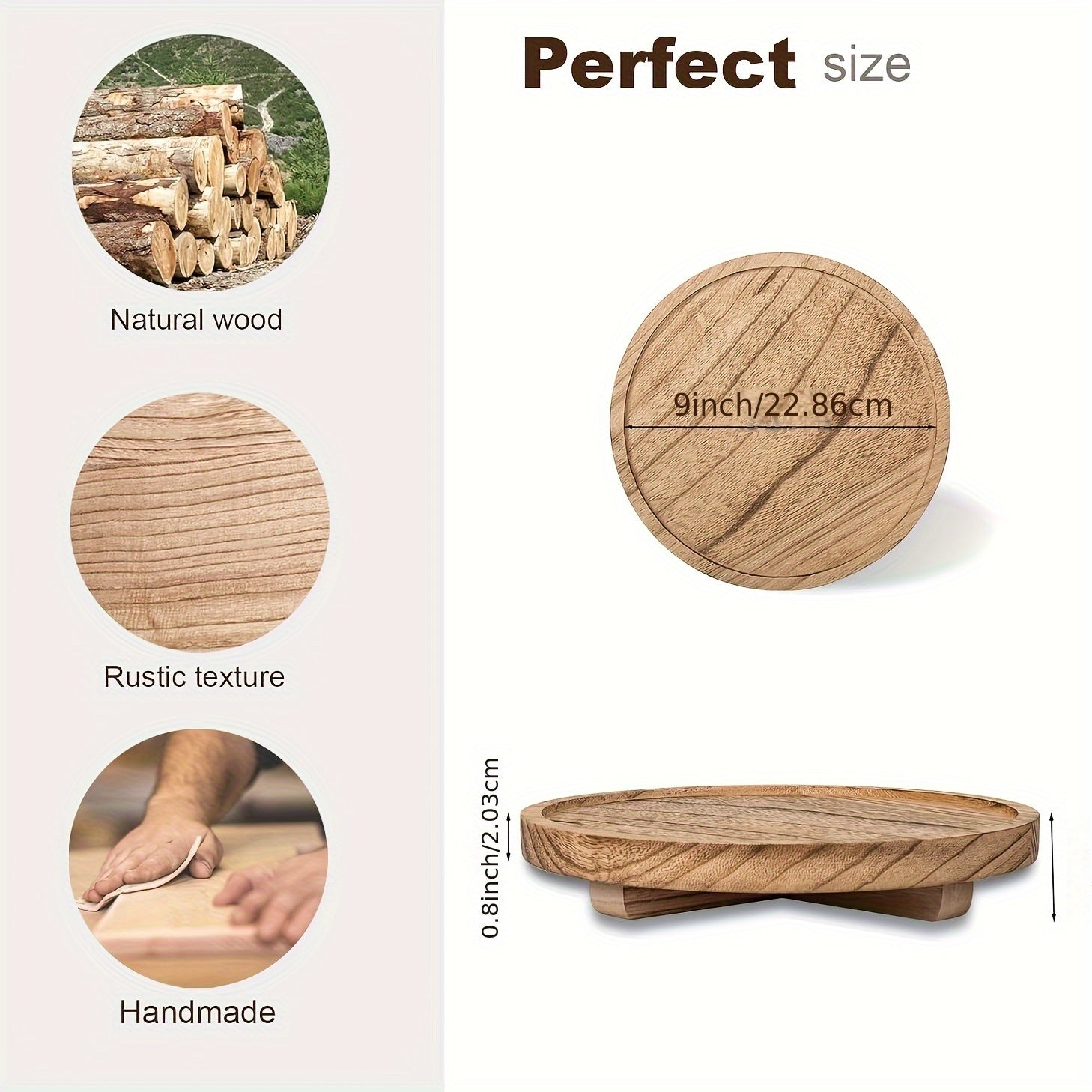 NatureBowl - Taça Redonda Natural de Madeira 22,86 cm