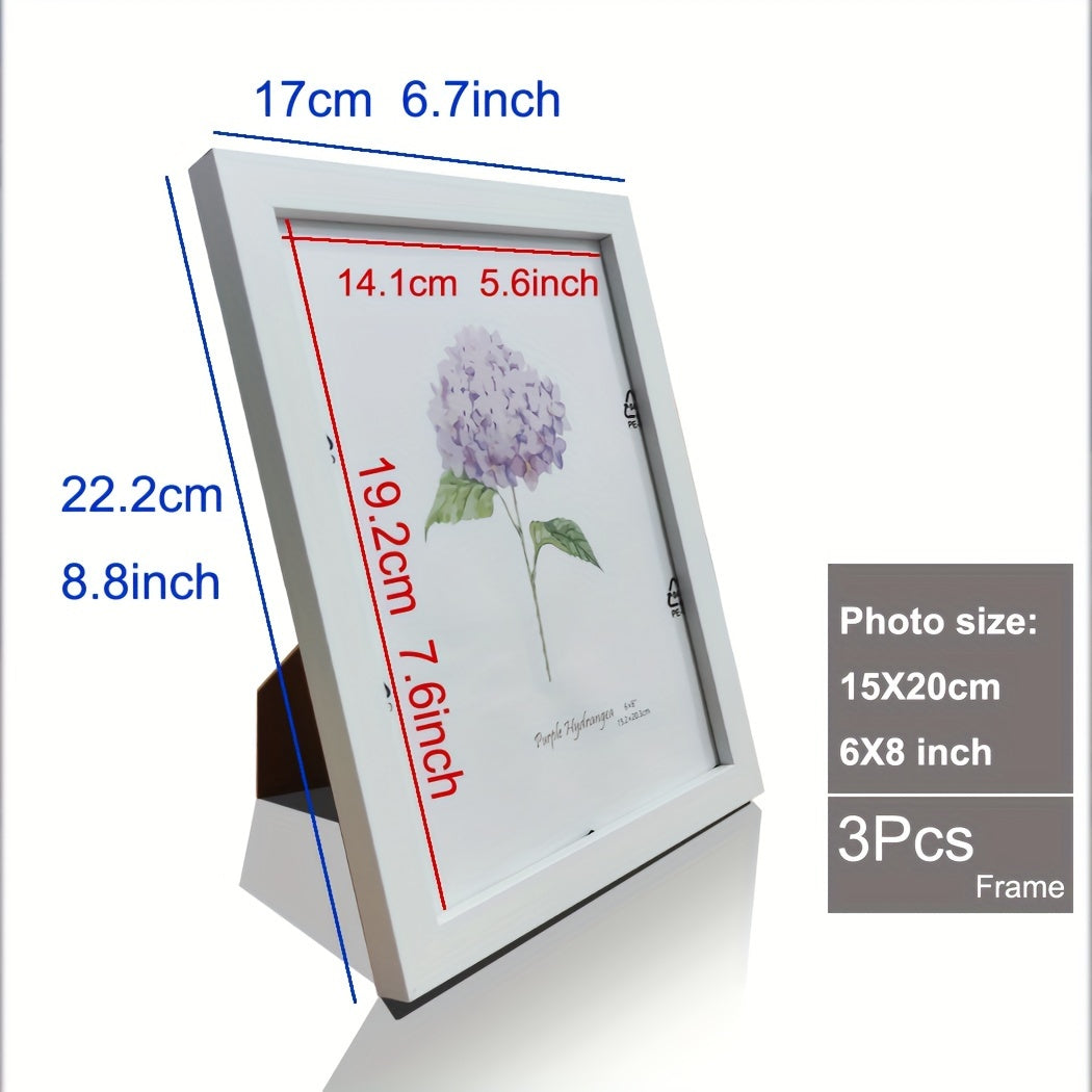 3-piece Wooden Photo Frames - Classic Photo Frame for Wall and Table Decoration, Perfect for Parties and Gifts