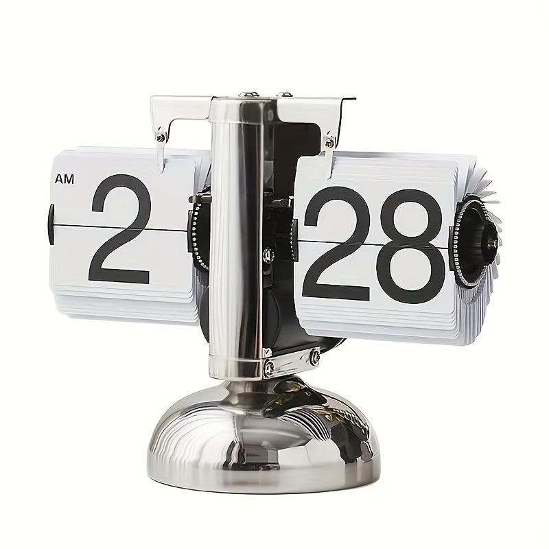 Relógio de Página Automático Clocteck - Relógio de Secretária Retro para Decoração de Casa e Escritório