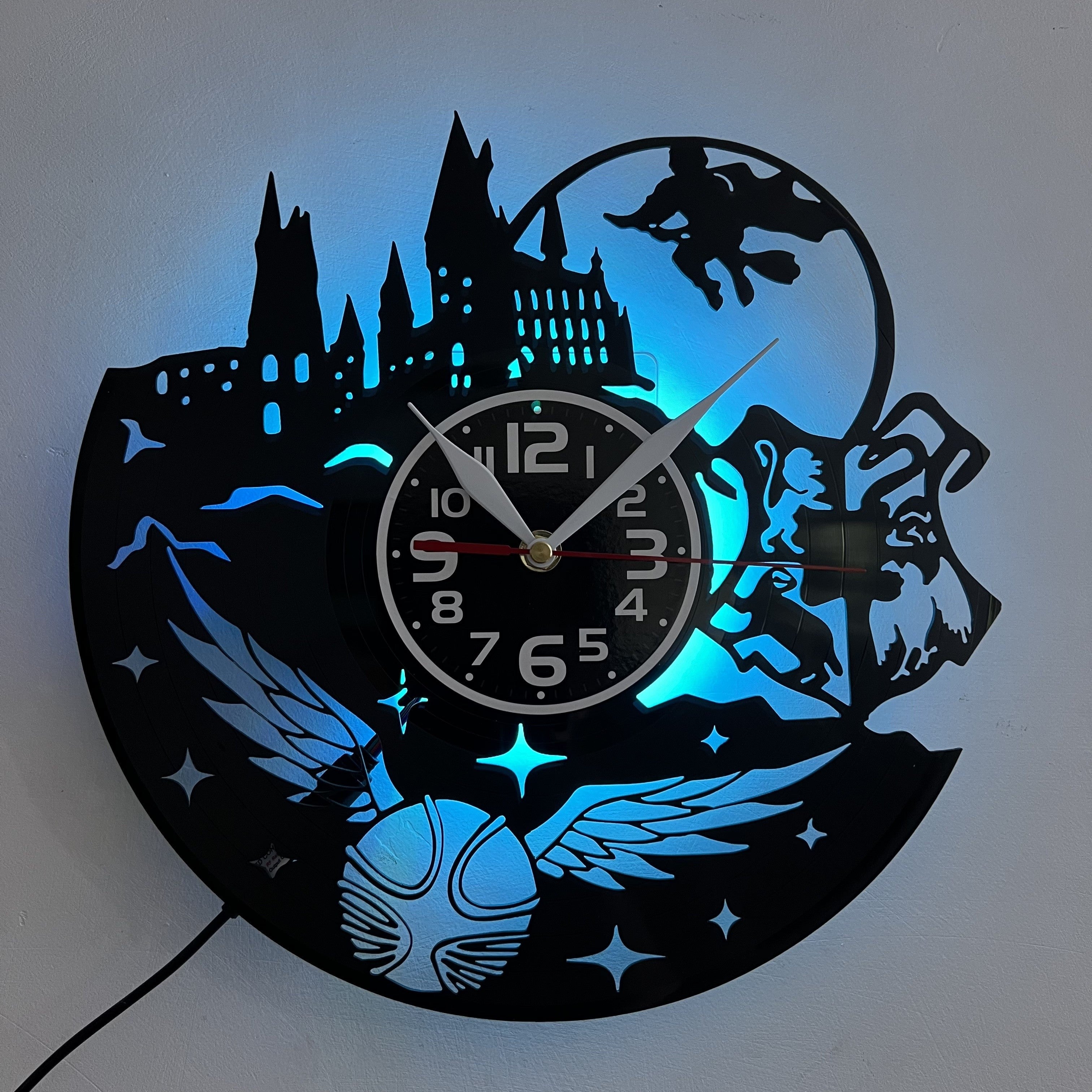 Silent LED Vinyl Record Wall Clock - Perfect for Living Room, Bedroom, Kitchen & Office Decor | Ideal Gift for Birthday, Mother's Day & Halloween
