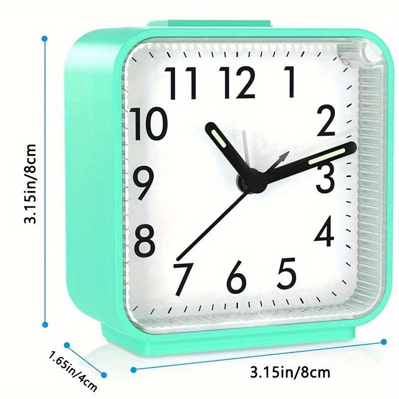 TimeEase - Sveglia Rettangolare Silenziosa con Lancette Luminose