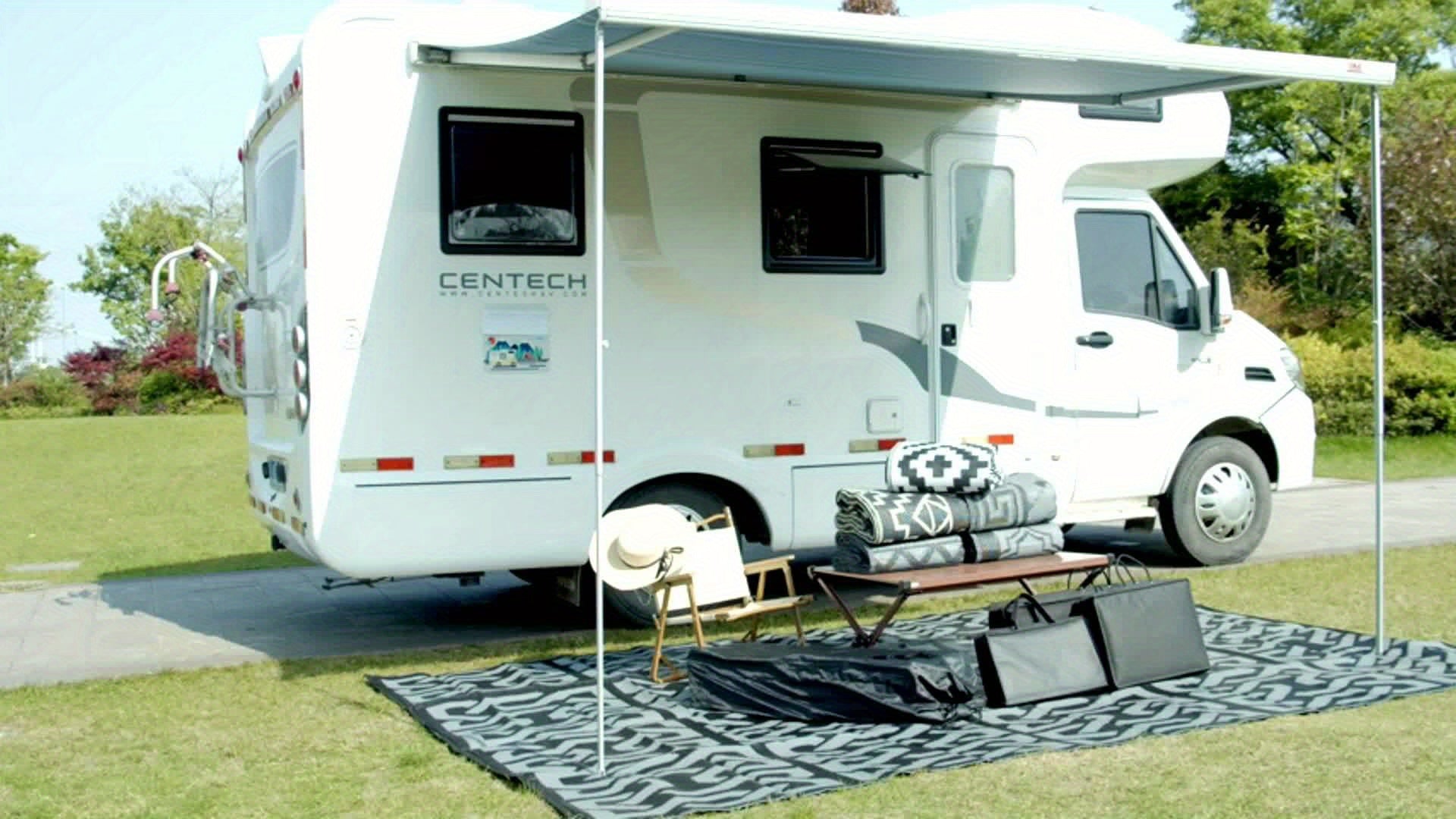 Tappeto Doppia Faccia - Tappeto Moderno in Erba Sintetica per Esterni, Grande Zerbino per Camper, Patio, Giardino, Spiaggia e Campeggio