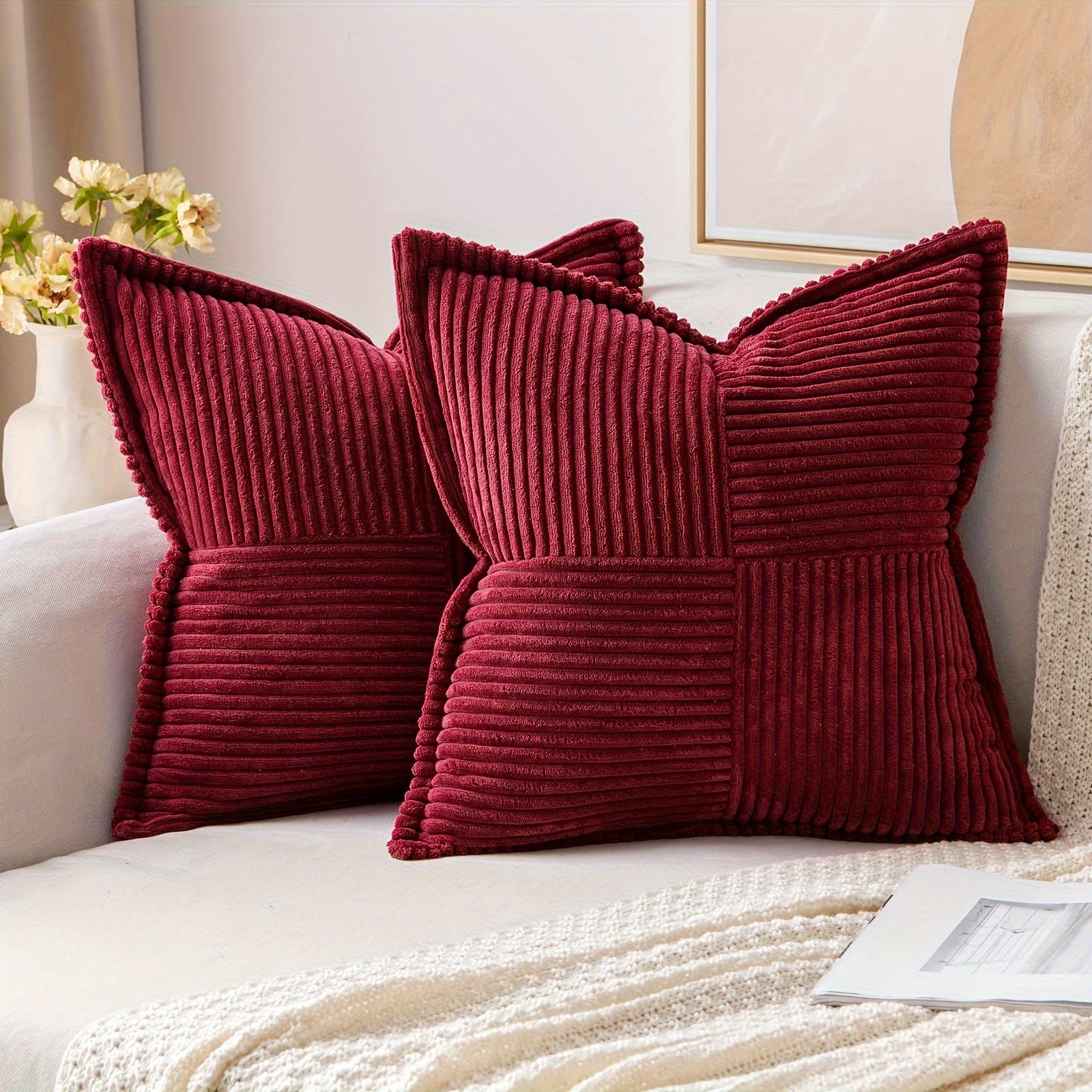 Federa per Cuscino in Poliestere - Federa Decorativa Semplice ed Elegante per Camera da Letto, Divano e Soggiorno