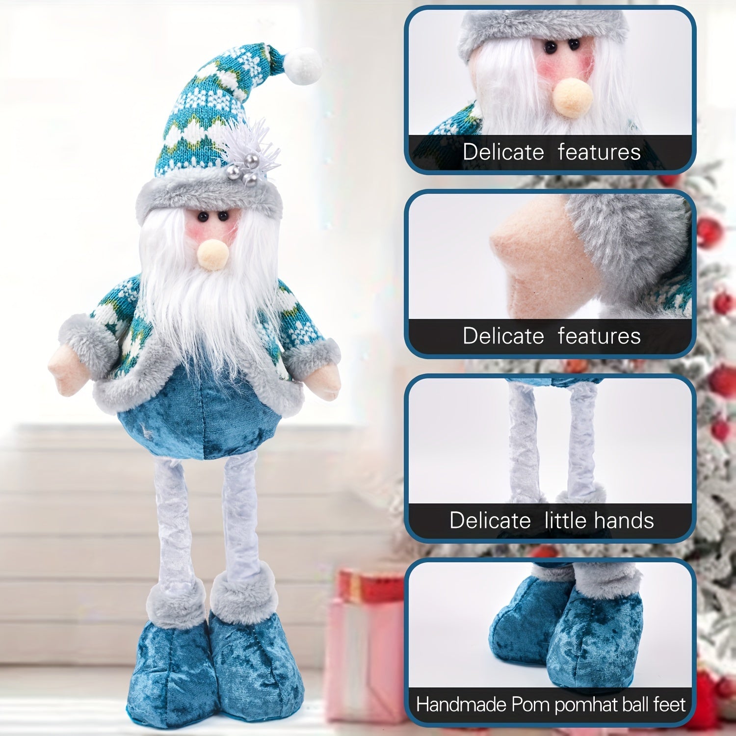 FestiveStyle - Large Christmas Decoration Set (Santa Claus, Reindeer, Snowman & Gnome)