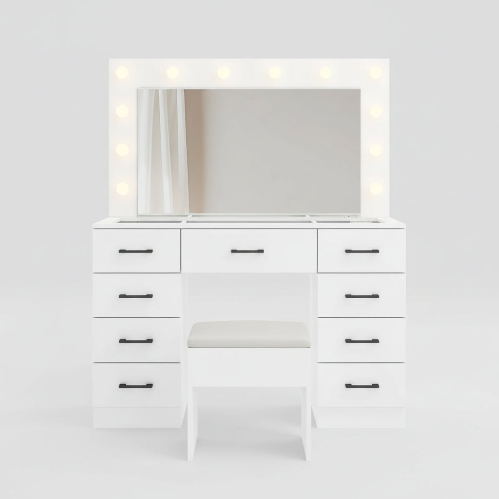 Specchio con lavagna illuminazione LED vintage bianco tavolo trucco