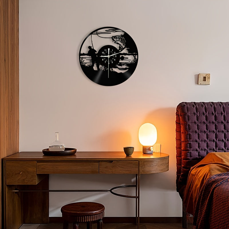 VinylCatch - Vintage Fishing Wall Clock