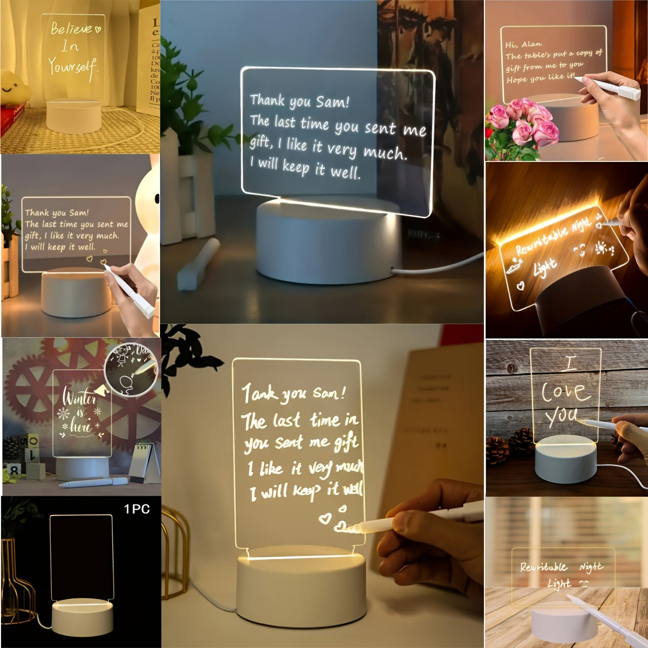 LumiBoard - Modern LED Message Board Table Lamp with Pen