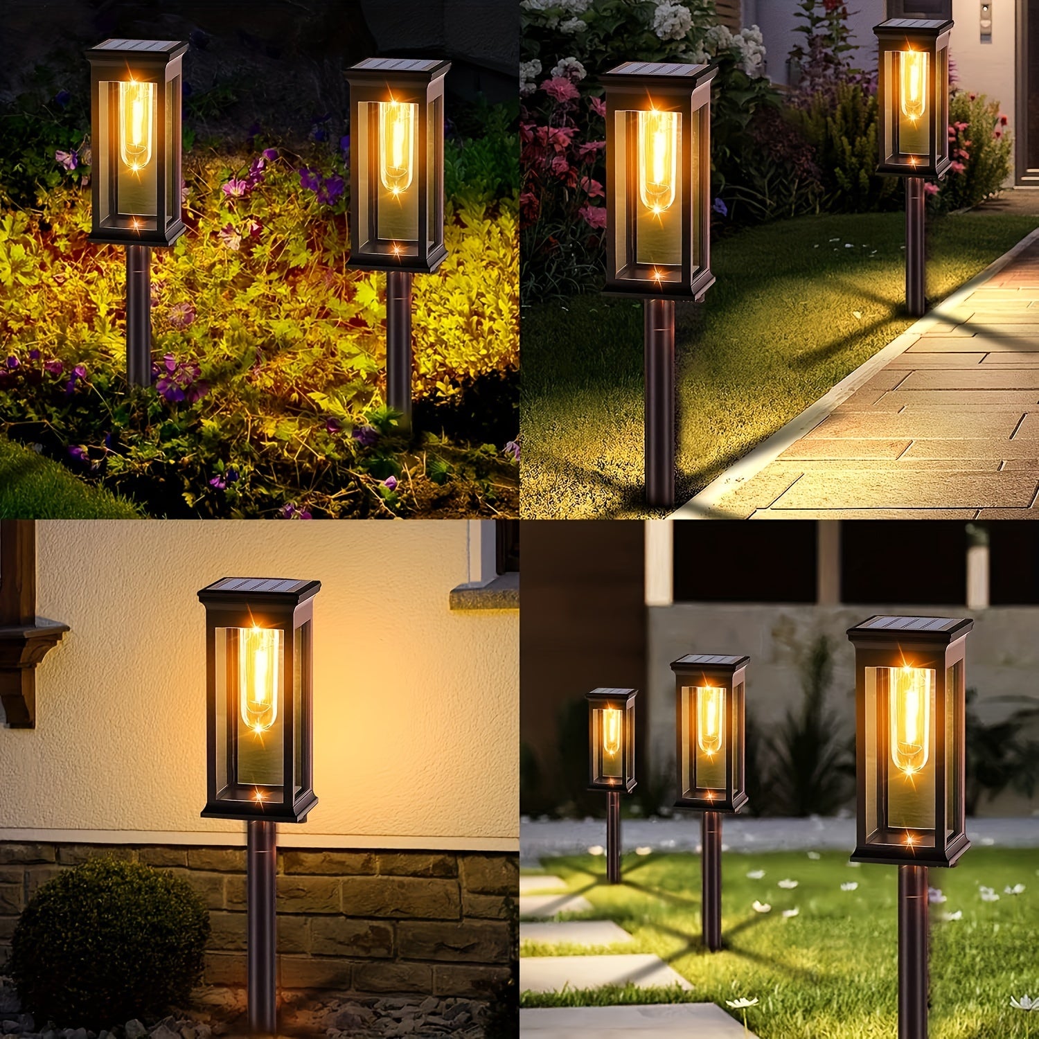 SolarLux - 4-piece Set Solar Garden Lighting IP44 Waterproof