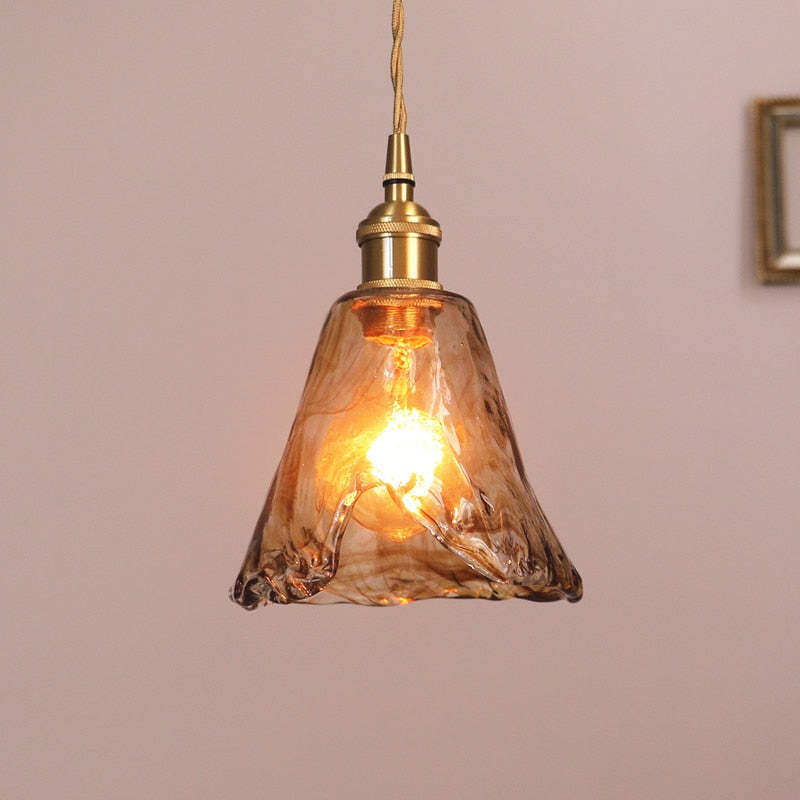 Eloise Vintage Lampade da Soffitto LED in Metallo Dorato e Vetro per Camera da Letto, Soggiorno, Sala da Pranzo