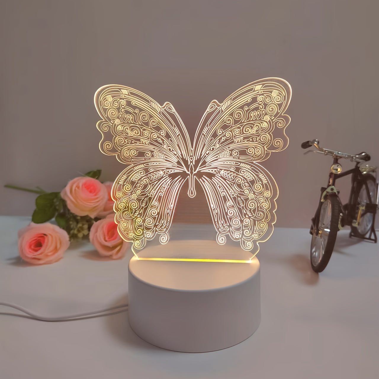 ButterflyGlow - 3D LED Night Lamp with Geometric Design