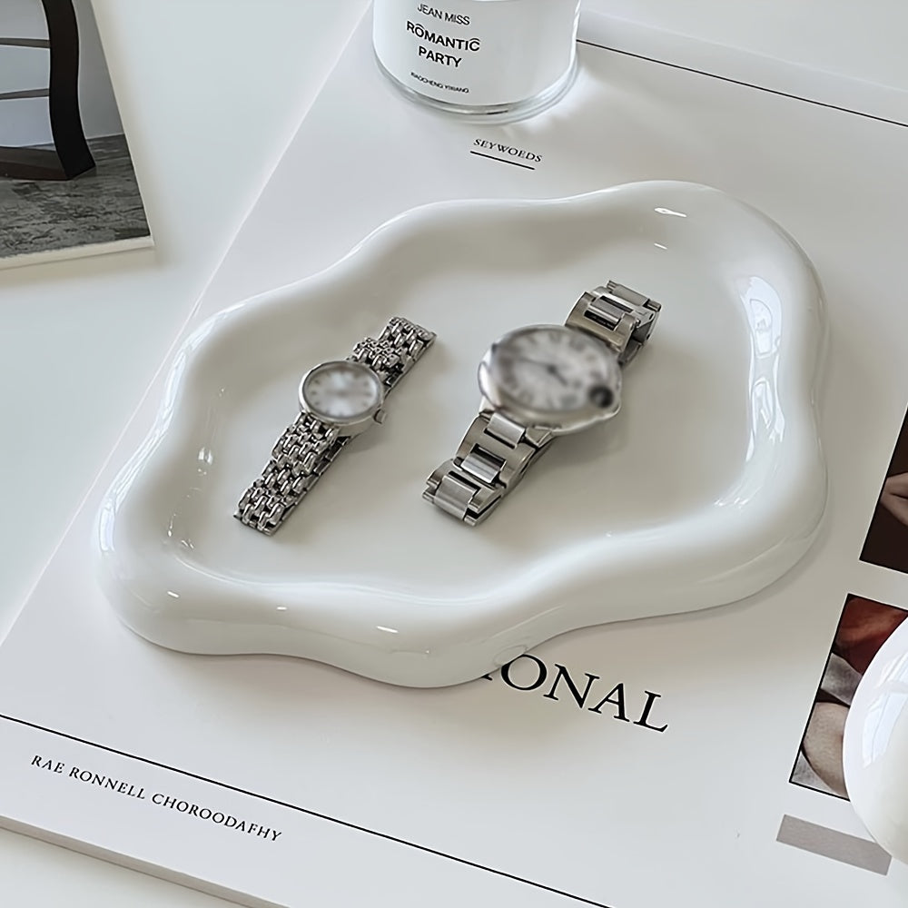 CloudDish - Prato de Nuvem Cerâmico para Joias e Decoração | Estilo Luxuoso e Glamouroso