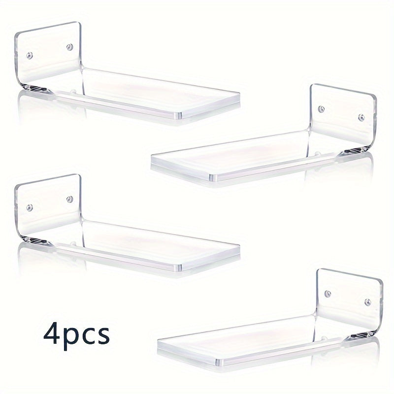 Acrylic Display - 4/6/8 Pieces Transparent Acrylic Floating Shoe Shelves