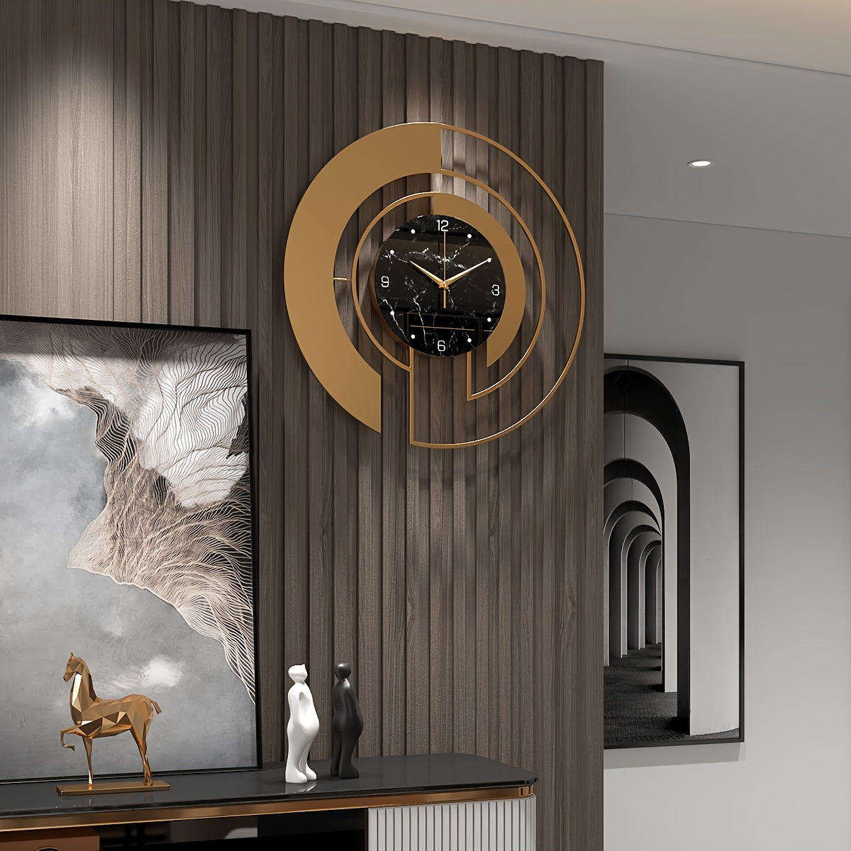 GeoGold - Modern Gold Wall Clock with Stylish Geometric Design